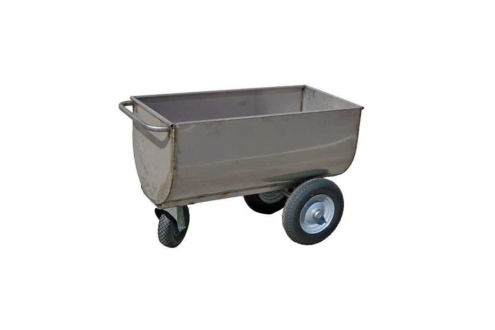 Carrello porta mangime con telaio in acciaio inox