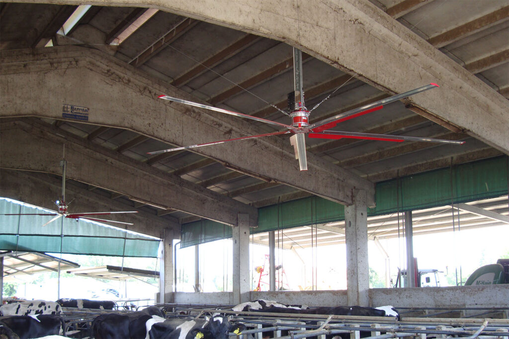 ventilatore a soffitto stalla